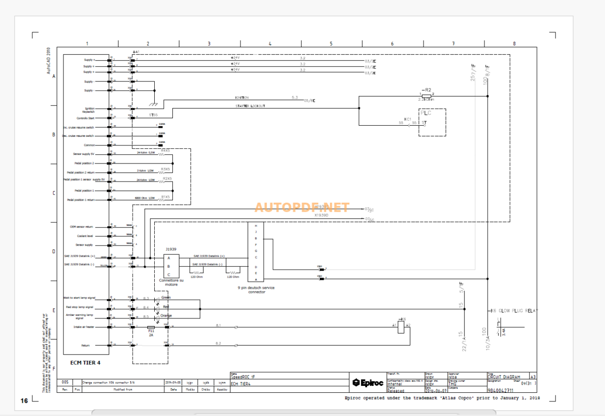 Epiroc SpeedROC 1F Diagrams and Drawings Manual