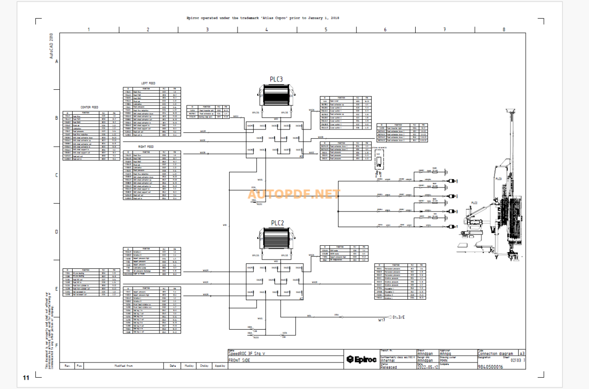 Epiroc SpeedROC 3F Diagrams and Drawings Manual