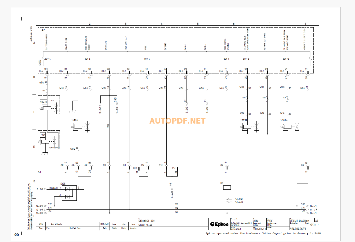 Epiroc SpeedROC D30 Diagrams and Drawings Manual