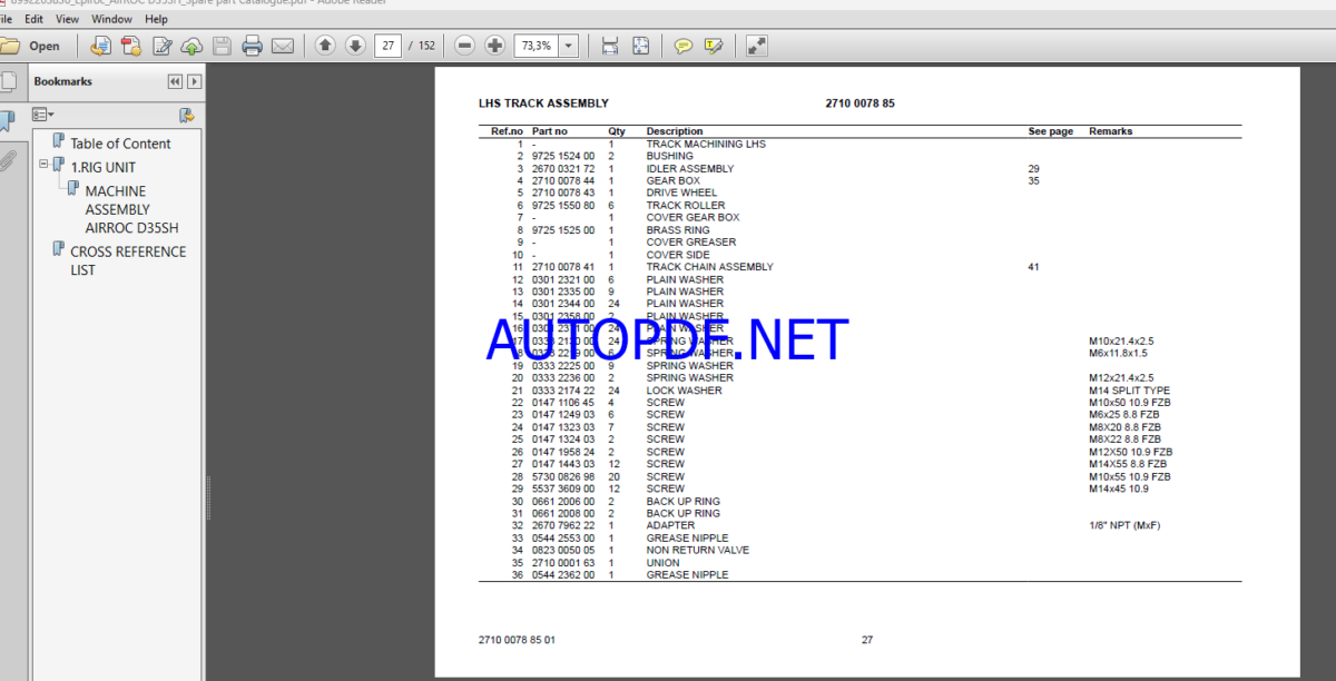 8992203836_Epiroc_AirROC D35SH_Spare part Catalogue