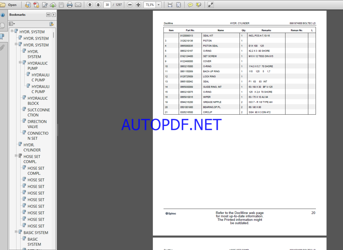 Epiroc Boltec L D Spare parts catalog