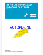 Atlas Copco RD 18S / RD 22S VERSION B HYDRAULIC ROCK DRILL Maintenance Manual