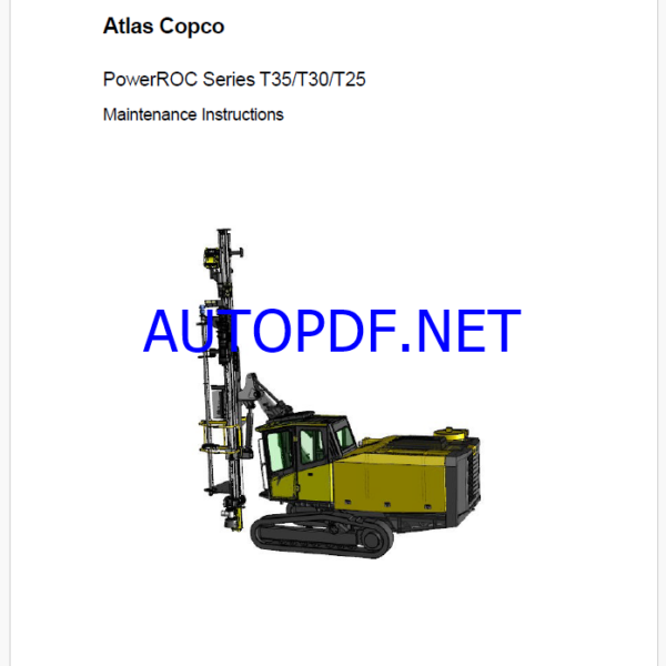 Atlas Copco PowerROC Series T35/T30/T25 Maintenance Manual