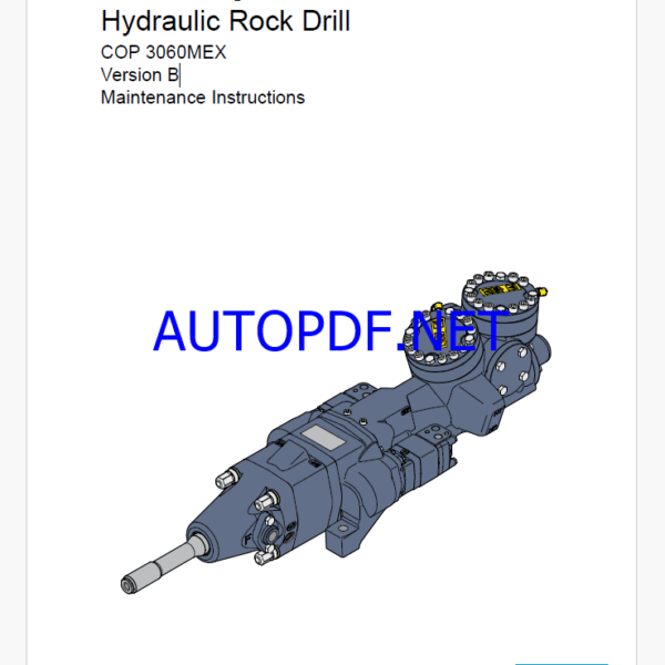 Atlas Copco Hydraulic Rock Drill COP 3060MEX Version B Maintenance Manual