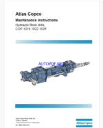 Atlas Copco Hydraulic Rock drills COP 1019 1022 1025 Maintenance Manual