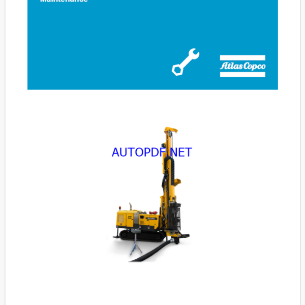 Atlas Copco Welldrill 3062 Maintenance Manual