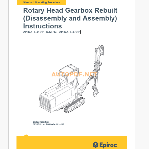 Epiroc AirROC D35 SH Component Removal and Installation Instructions