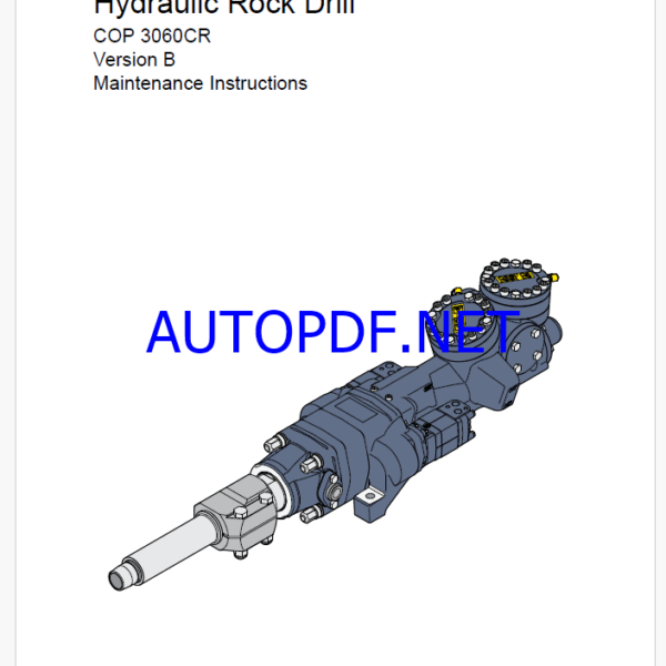 Atlas Copco Hydraulic Rock Drill COP 3060CR Version B Maintenance Manual