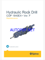 Atlas Copco Hydraulic Rock Drill COP 1840EX + Version F Maintenance Manual