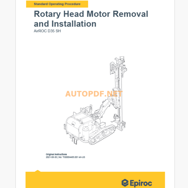 Epiroc AirROC D35 SH Component Removal and Installation Instructions