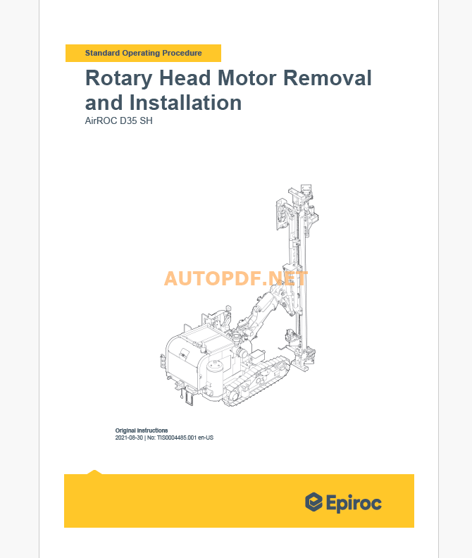 Epiroc AirROC D35 SH Component Removal and Installation Instructions