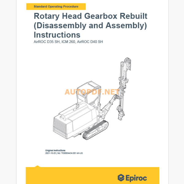 Epiroc AirROC D40 SH Component Removal and Installation Instructions