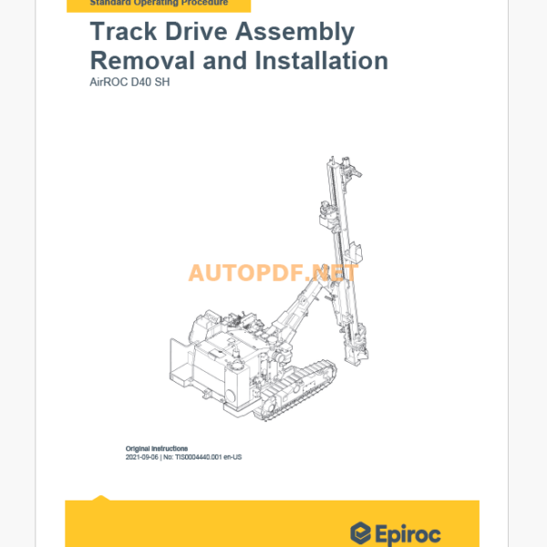 Epiroc AirROC D40 SH Component Removal and Installation Instructions