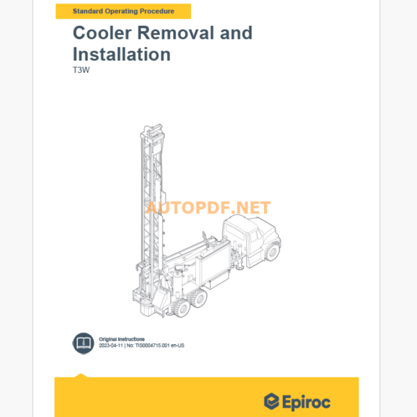 Epiroc Water Well Drill T3W Component Removal and Installation Instructions