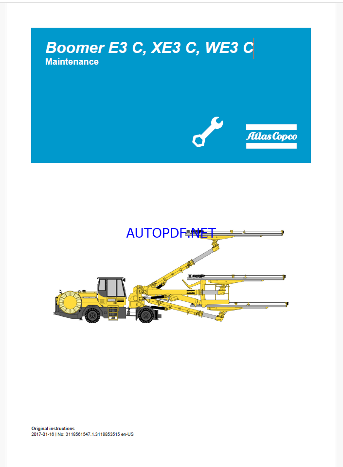 Atlas Copco Boomer E3 C, XE3 C, WE3 C Maintenance Manual