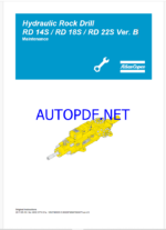 Atlas Copco RD 18S / RD 22S VERSION B HYDRAULIC ROCK DRILL Maintenance Manual