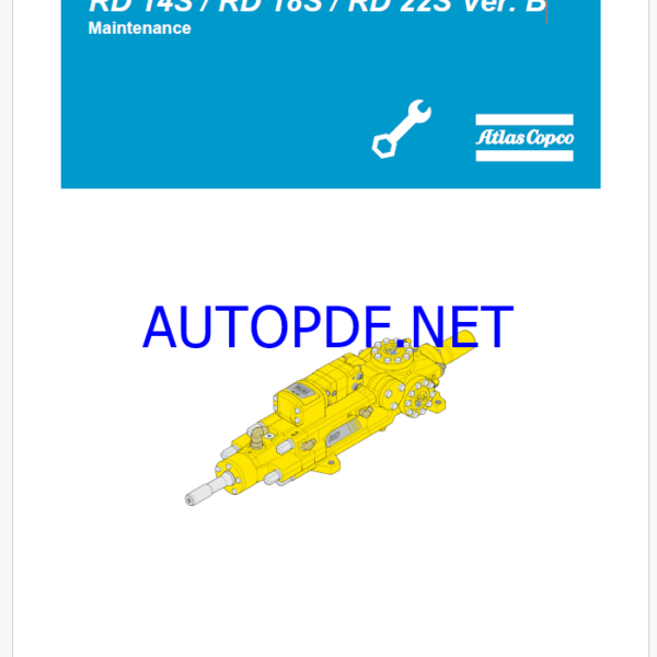 Atlas Copco RD 18S / RD 22S VERSION B HYDRAULIC ROCK DRILL Maintenance Manual
