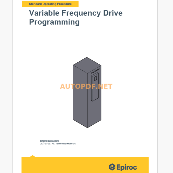 Epiroc Variable Frequency Drive Programming Component Removal and Installation Instructions