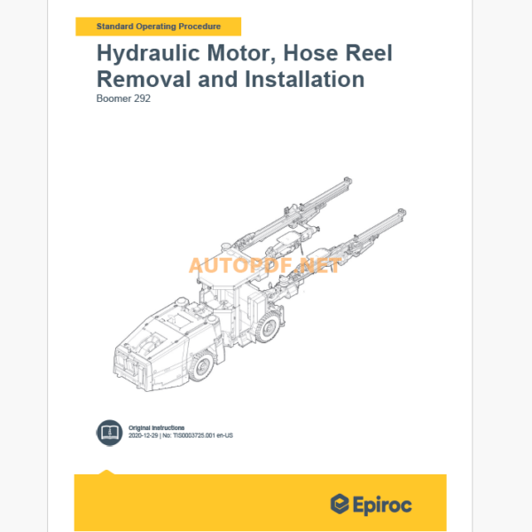 Epiroc Boomer 292 Component Removal and Installation Instructions