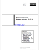 Atlas Copco Rotary actuator BHR 30 Maintenance ManualAtlas Copco Rotary actuator BHR 30 Maintenance Manual