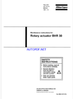 Atlas Copco Rotary actuator BHR 30 Maintenance Manual