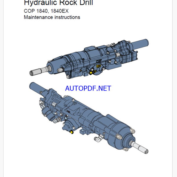 Atlas Copco Hydraulic Rock drills COP 1840, 1840EX Maintenance Manual