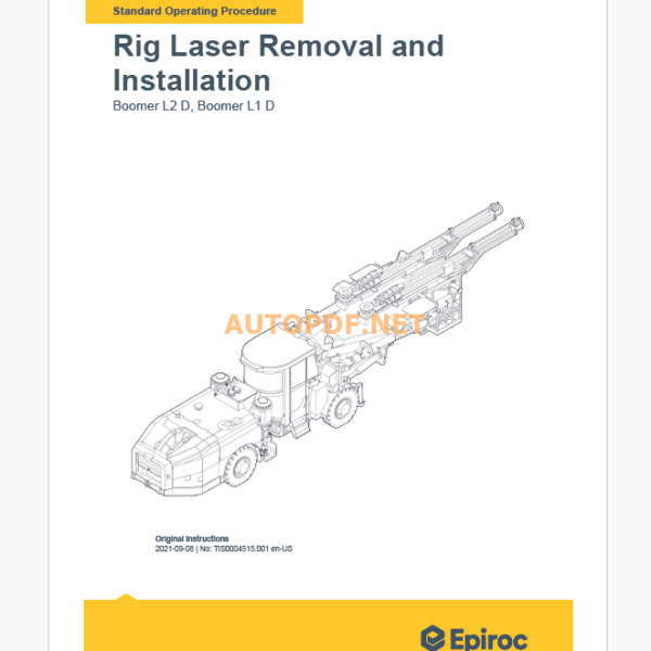 Epiroc Boomer L1 D Component Removal and Installation Instructions