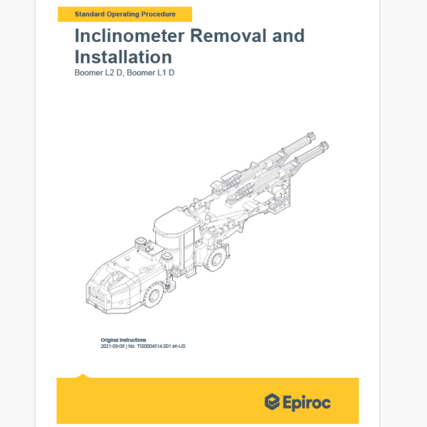 Epiroc Boomer L2 D Component Removal and Installation Instructions