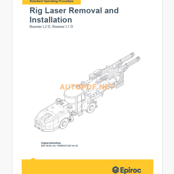 Epiroc Boomer L2 D Component Removal and Installation Instructions