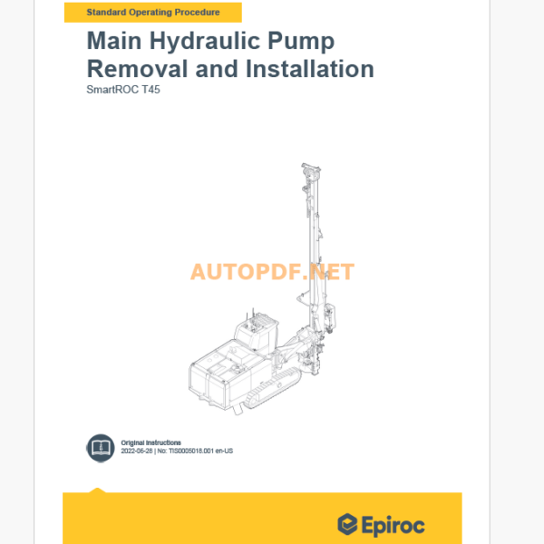 Epiroc SmartROC T45 Component Removal and Installation Instructions