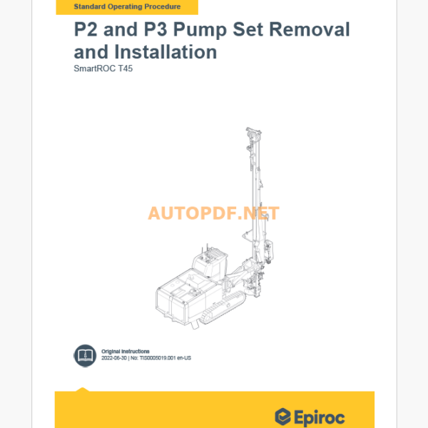 Epiroc SmartROC T45 Component Removal and Installation Instructions