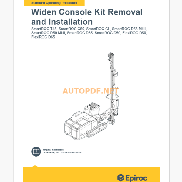 Epiroc SmartROC T45 Component Removal and Installation Instructions