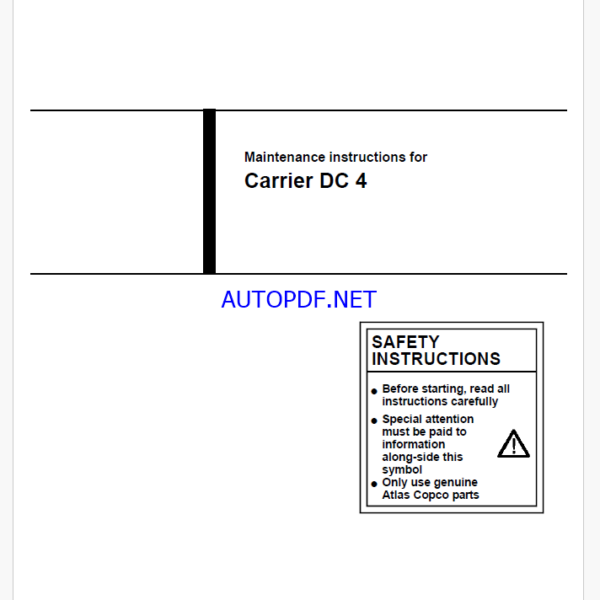 Atlas Copco Carrier DC 4 Maintenance Manual