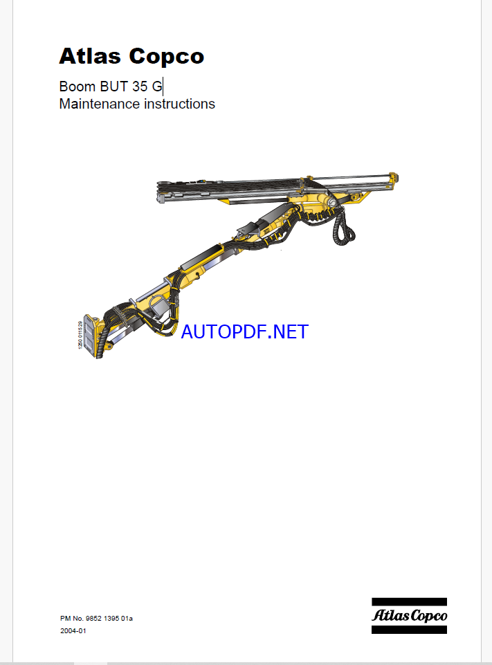 Atlas Copco Feed Boom BUT 35 G Maintenance Manual