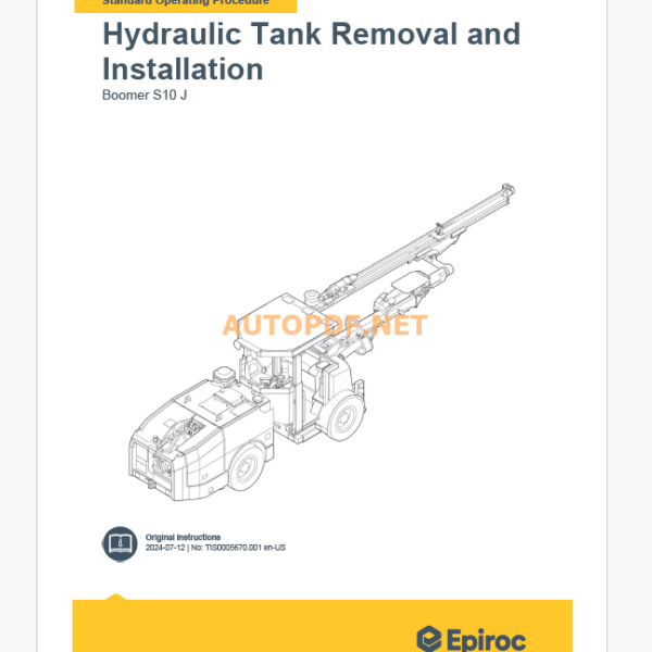 Epiroc Boomer S10 J Component Removal and Installation Instruct