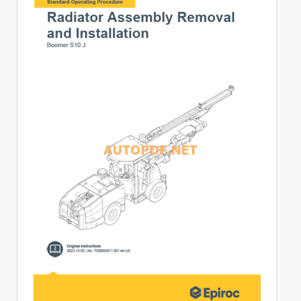 Epiroc Boomer S10 J Component Removal and Installation Instruct