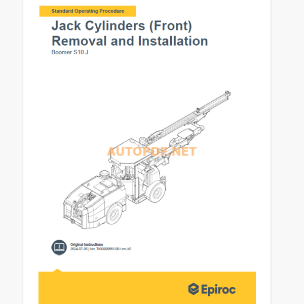 Epiroc Boomer S10 J Component Removal and Installation Instruct