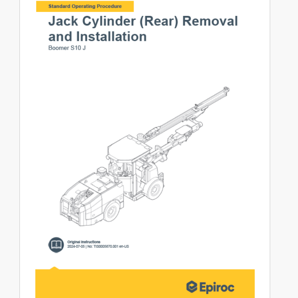 Epiroc Boomer S10 J Component Removal and Installation Instruct