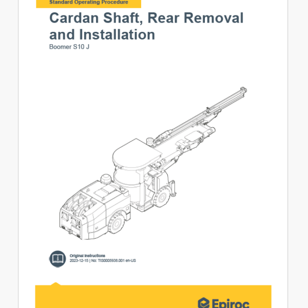 Epiroc Boomer S10 J Component Removal and Installation Instruct