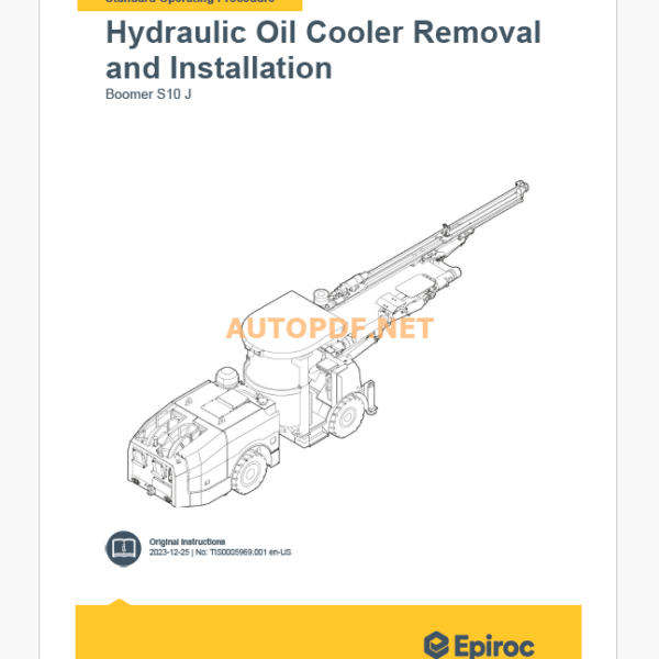 Epiroc Boomer S10 J Component Removal and Installation  Instruct