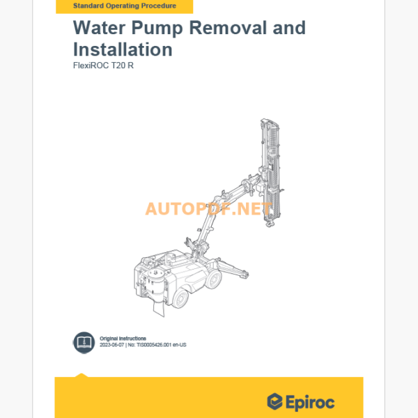 Epiroc FlexiROC T20 R Component Removal and Installation Instructions