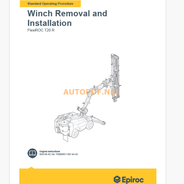 Epiroc FlexiROC T20 R Component Removal and Installation Instructions