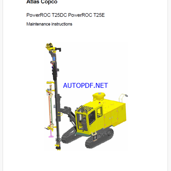 Atlas Copco PowerROC T25DC PowerROC T25E Maintenance Manual