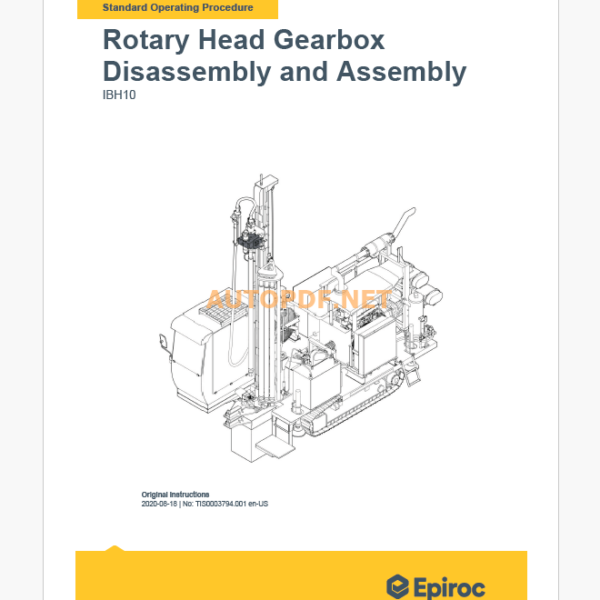 Epiroc IBH10 Blast Hole Drills Component Removal and Installation Instructions