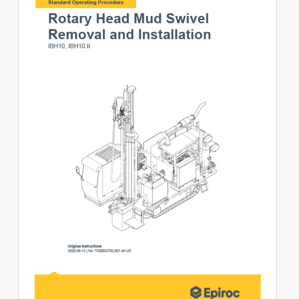 Epiroc IBH10 II Blast Hole Drills Component Removal and Installation Instructions