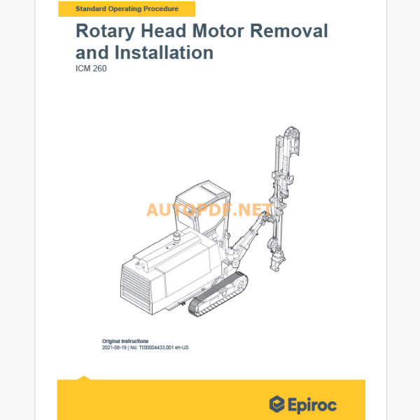 Epiroc ICM 260 Component Removal and Installation Instructions