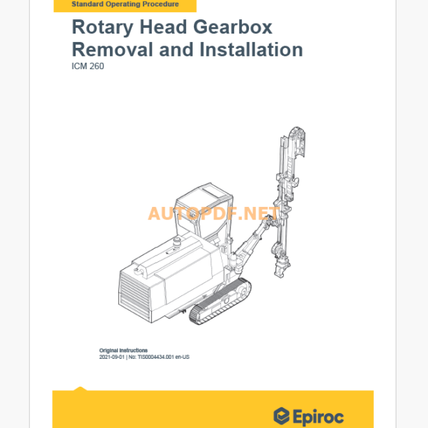 Epiroc ICM 260 Component Removal and Installation Instructions