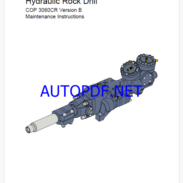 Atlas Copco Hydraulic Rock Drill COP 3060CR Version B Maintenance Manual