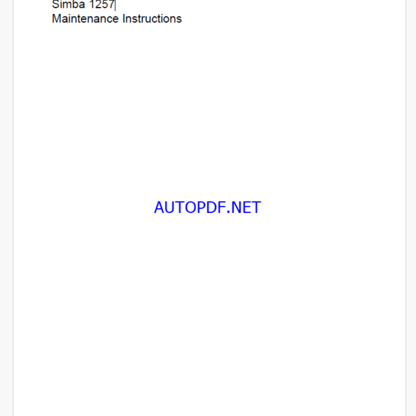 Atlas Copco Simba 1257 Maintenance Manual