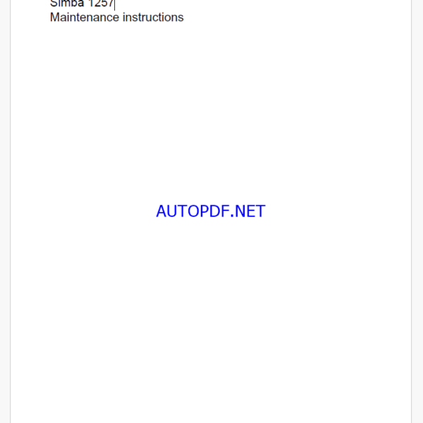 Atlas Copco Simba 1257 Maintenance Manual